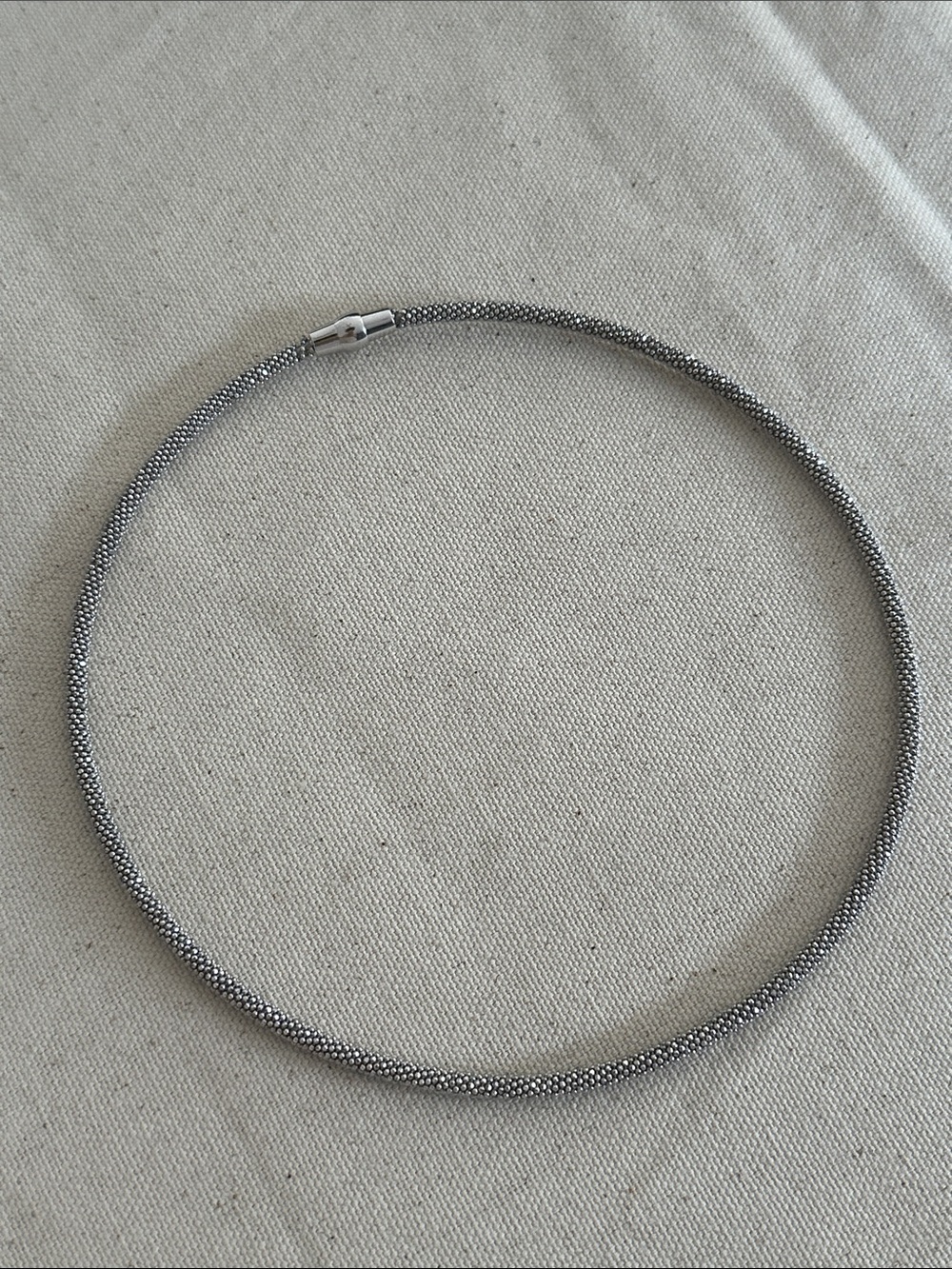 Shimmery Sterling Silver Mesh Choker Necklace- 925 Made in Italy - Picture 4 of 9